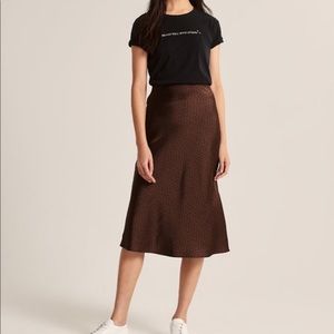 A&F Midi Satin Skirt